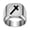 Silver, variant on Stainless Steel 18mm Square Personalised Cross Pattern Rings For Men Classic Elegant Wedding Band Jewelry Blue Size 4