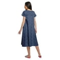 thumbnail image 2 of Moomaya Printed WoMen's Lace Neckline Nightdress Short Sleeve Nightwear, 2 of 5