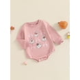 thumbnail image 3 of Infant Baby Girls Halloween Outfits Ghost Letter Long Sleeve Sweatshirt Romper Bodysuit Fall Holiday Clothes 0-24M, 3 of 8