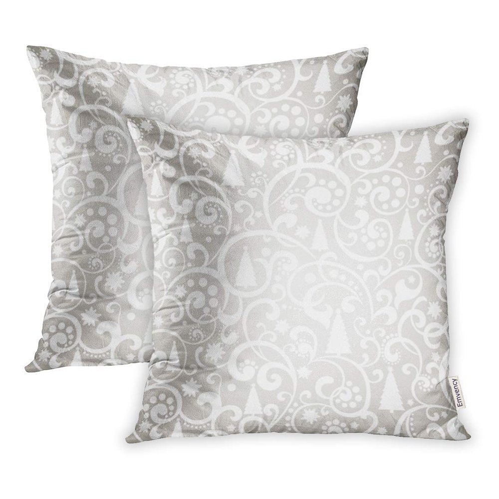 USART Silver Tree Christmas Gray Modern Elegant Pillow Case Pillow