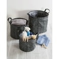 thumbnail image 2 of DII Collapsible Waterproof Chevron Laundry Bins, Assorted Round, Black/White, 3 Piece, 2 of 4