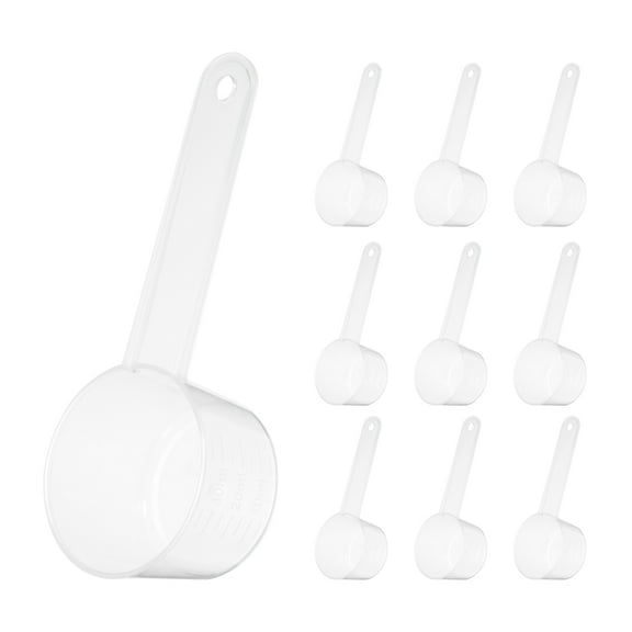 5 Pcs Measuring Spoon with Short Handle, Teaspoon (40 ML) with Graduations Plastic Scoops, Transparent