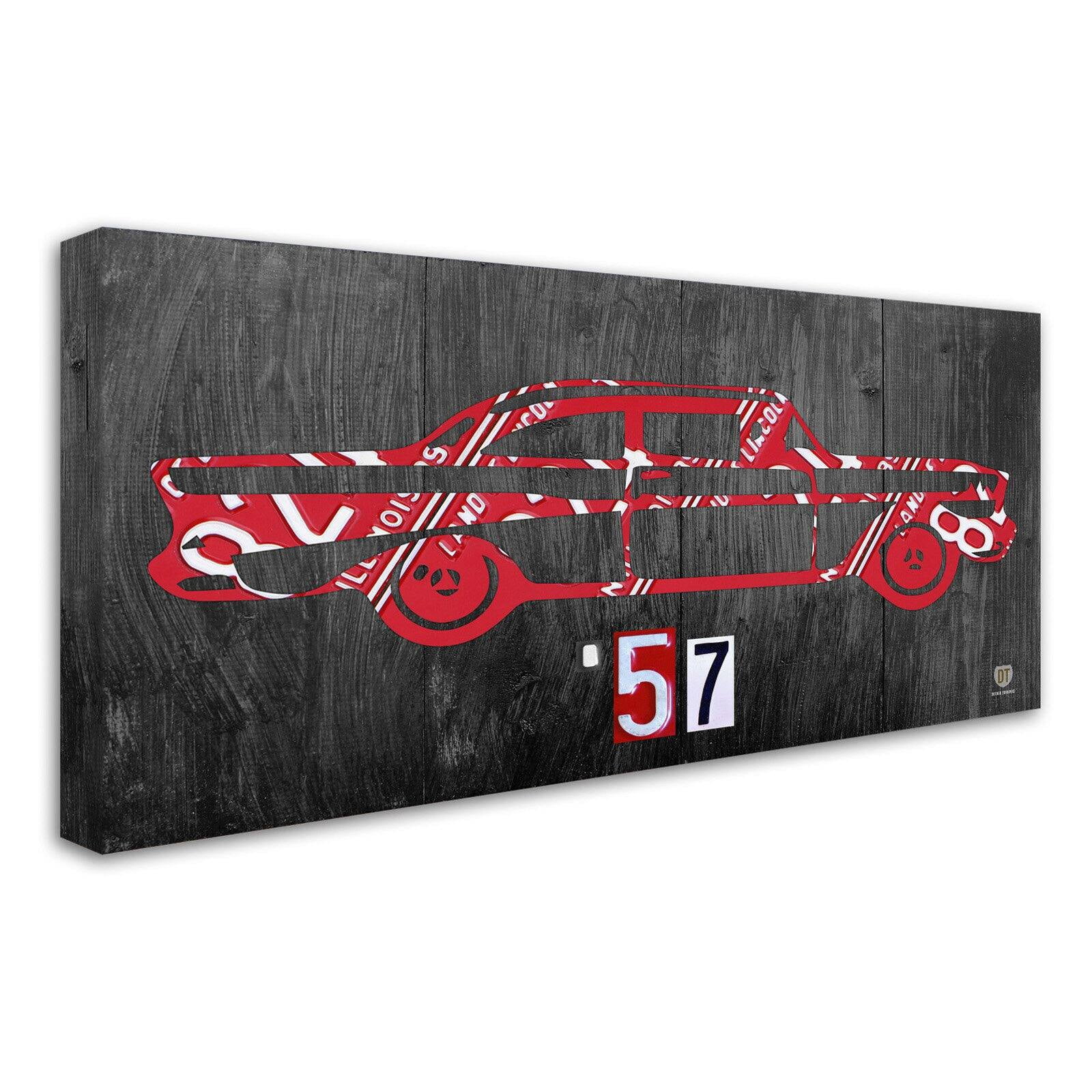 Trademark Fine Art '57 Chevy License Plate Art' Canvas Art by Design Turnpike