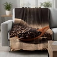 thumbnail image 2 of Coffee Beans Blanket Soft Cozy Warm Throw Blanket for Couch, Plush Fuzzy Flannel Fleece Blankets for Sofa, Vintage Wooden Spoon Dark Brown Cafe Bean Bed Blankets Lightweight Gifts for Women, 50"x60", 2 of 9
