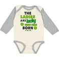 thumbnail image 3 of Inktastic The Ladies are Lucky That I was Born St Patricks Day Baby Boy Boys Long Sleeve Baby Bodysuit, 3 of 5