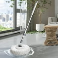 thumbnail image 3 of Qocolhg Spin Mop and Bucket with Wringer Set, 360° Spinning Mop Bucket System with Microfiber Mop Replacement Heads and Stainless Steel Adjustable Handle for Floor Cleaning, Clearance, 3 of 9