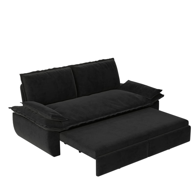 3-in-1 Convertible Sleeper Sofa Bed, 73.2" Queen Pull Out Sofa Bed, Velvet Loveseat Bed Couch Bed for Living Room Apartment Small Places