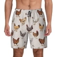 thumbnail image 3 of Uemuo Various Chicken Pattern Mens Swim Trunks Quick Dry Board Shorts with Mesh Lining, Stretch Beach Shorts Quick Dry No-Chafing Board Shorts-XX-Large, 3 of 9