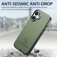 thumbnail image 6 of Dteck Case for iPhone 16 Plus,Slim Premium Canvas Grain PU Leather,Soft TPU Bumper,Non-Slip Anti-Scratch Shock-Absorbent,Protective Phone Cover for iPhone 16 Plus,Green, 6 of 8