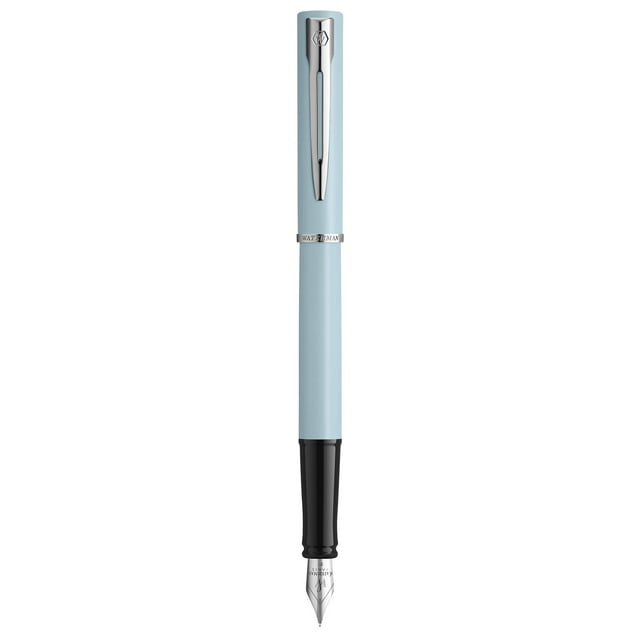 Pluma estilográfica Waterman Allure, color azul claro, punta fina, tinta azul
