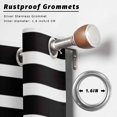 thumbnail image 6 of Black Striped Outdoor Curtains for Patio, Black and White Stripes Waterproof Outside Curtains Privacy Blackout Curtain for Porch Pergola Cabana, 2 Panel 54W x 84L Inch, 6 of 9