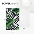 thumbnail image 4 of Nawy Tropical Green Leaves with Geometric Background Palm (Palm Tree) Towel Set - Modern Decorative Tea Towels for Kitchens, Bathrooms, Showers - Soft and Absorbent Bath Towels - 2 Pack 27.5*16in, 4 of 6