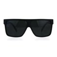 thumbnail image 2 of Kush Pot Logo Large Squared Flat Top Mobster All Black Gangster Sunglasses Matte Black, 2 of 4
