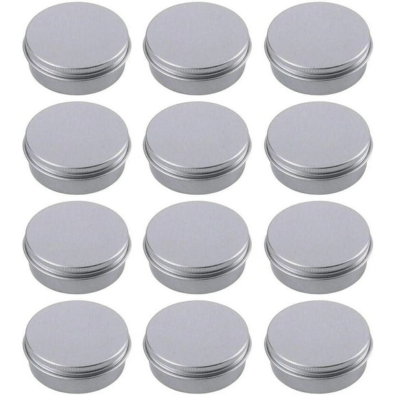 SeekLGT Aluminum Tins Lip Balm Tins Screw Top Tins Cosmetic Containers Screw Lid Round 30ml Aluminum Jars Small Metal Tins Candle Tins DIY Balm Containers