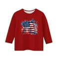 thumbnail image 4 of GERsome 4th of July T-Shirt for Toddler Boys Girls, Unisex Kids American Flag Shirts Summer Crew Neck 3/4 Sleeve Tshirts, 3-4 Years, 4 of 4