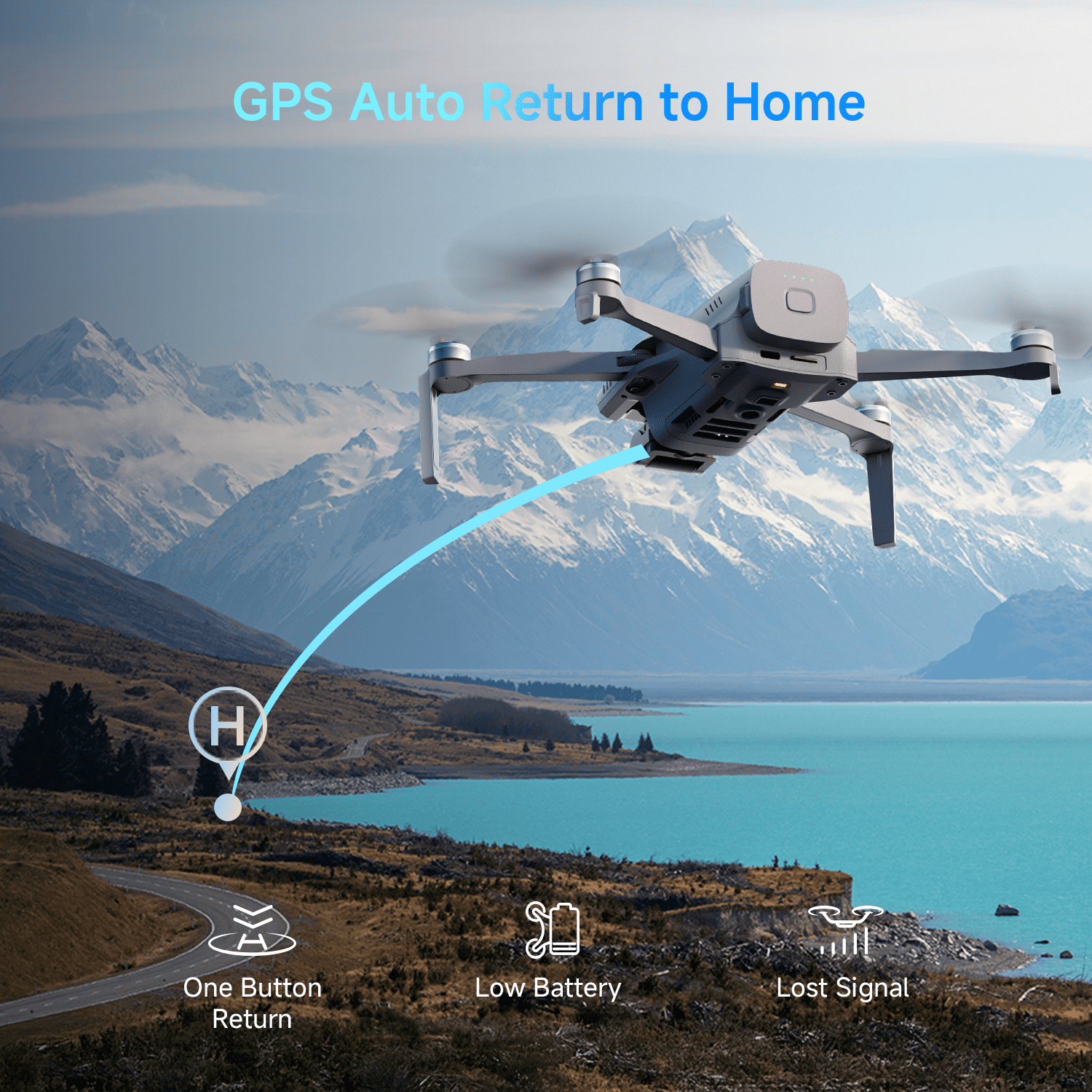 Snaptain P40 Lite GPS Drone with Camera for Adults 4K Video, 8K Photo, 3-Axis Gimbal, 20000ft Transmission, Smart Shooting Modes, Quickshots, Intelligent Side-Flying Follow Mode, 31 Min Fly