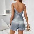 thumbnail image 2 of Tnhcen 2 Pieces Women's Sexy Silk Satin Pajama Sets Spaghetti Straps Cami Shorts and Shorts Pjs Set Fashion Sleepwear Homewear S-2XL, 2 of 8