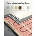 thumbnail image 3 of VEVOR 80 sqft Self-Adhesive Mesh Floor Heating Mat System, 120V Electric Radiant Heated Floor System, with Smart Control Thermostat & Alarm, Easy Installation for Tile, Stone, Vinyl, 3 of 9