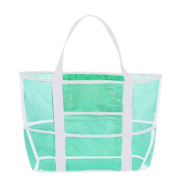 Fiudx Swimming Beach Bag Swimsuit Mesh Storage Bag Large Mesh Travel Sports Handbag