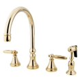 thumbnail image 1 of Kingston Brass GS2792GLBS Gourmetier Two Handle Kitchen Faucet, Polished Brass, 1 of 2