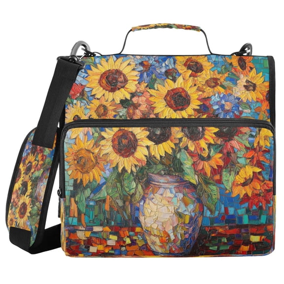 YAZAOO Zipper Binder trapper keeper Documents Organized Design Sunlit Garden Dreams Printed