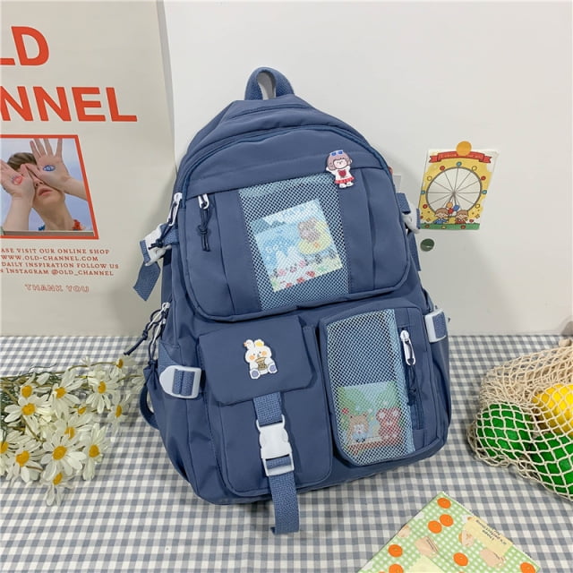 2022 Women Travel Backpack Female Multi Pocket College Waterproof School Bags Transparent Pocket Large Capacity Laptop Backpacks