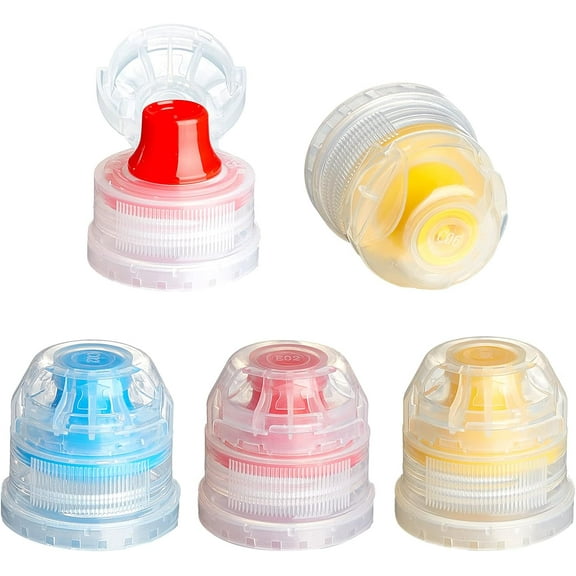 30 Pcs 28 mm Push Pull Replacement Caps Reusable Colorful Plastic Soda Twisted Water Bottle Lid Top Suitable for 28 mm Sport Bottle Cap