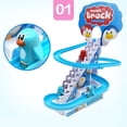 thumbnail image 4 of Ensemble de Jouets Glissoire Pingouin Amusant, Caneton Automatique Monte-Escaliers, Ensemble de Piste Dessin Animé, Mignon Jouet Glissoire Pingouin, Jouet Escalator avec Lumière et Musique (Pingouin), 4 of 6