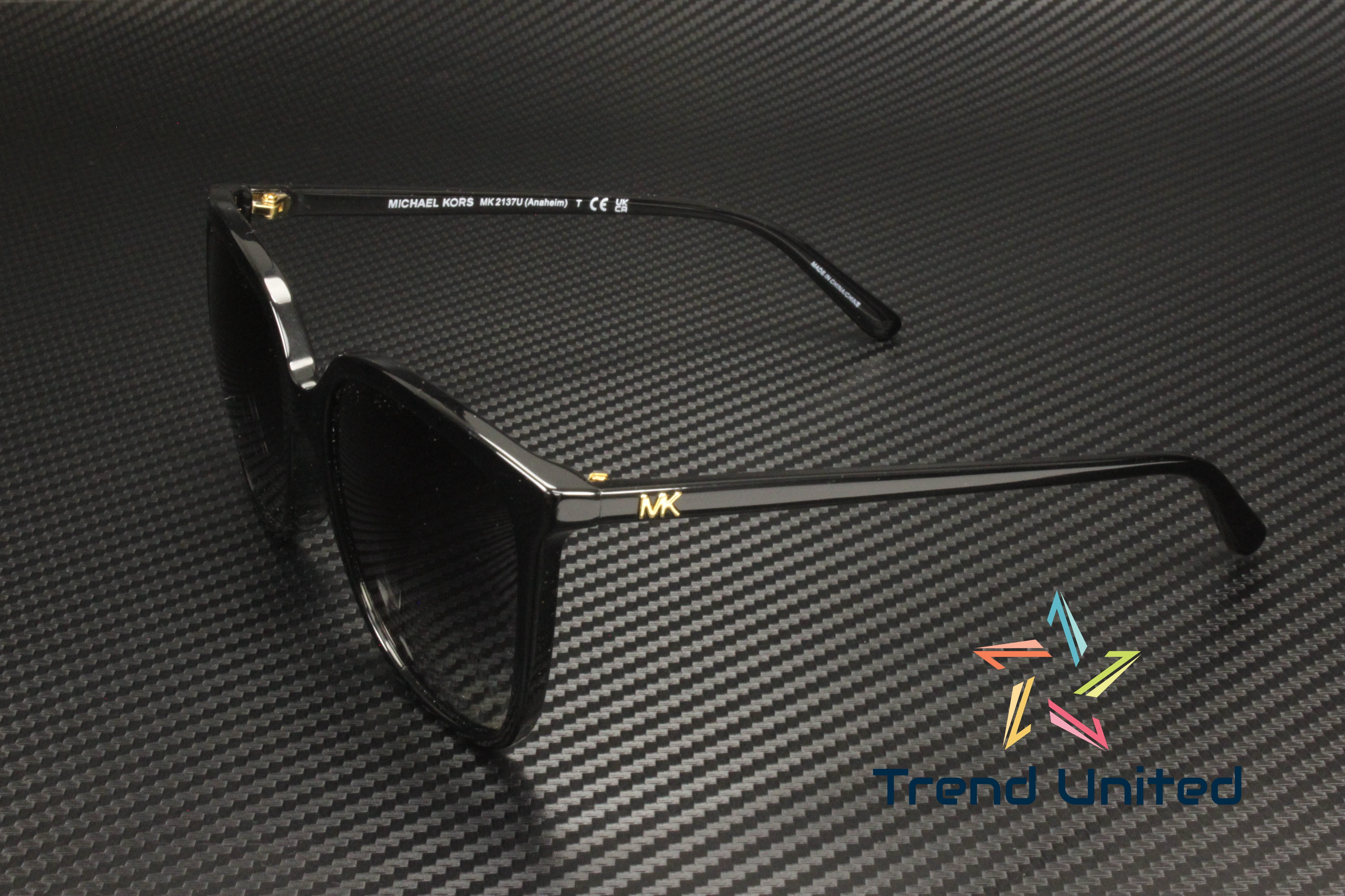Michael Kors ANAHEIM MK 2137U Plastic Womens Square Polarized Sunglasses Black 57mm Adult