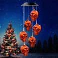 thumbnail image 6 of LED Skeleton Skull Wind Chimes Night Light, Color Changing Skull Party Decoration, Indoor Outdoor Halloween Christmas Yard Ornament, Fun Holiday Gift, 6 of 7