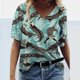 thumbnail image 3 of Gibobby Camisetas Mujer Manga Corta Sleeve Tops Fashion Casual Short Impressed Women's Crew cuello T camisa Summer Tee Women's Blouse(Azul,XL), 3 of 3