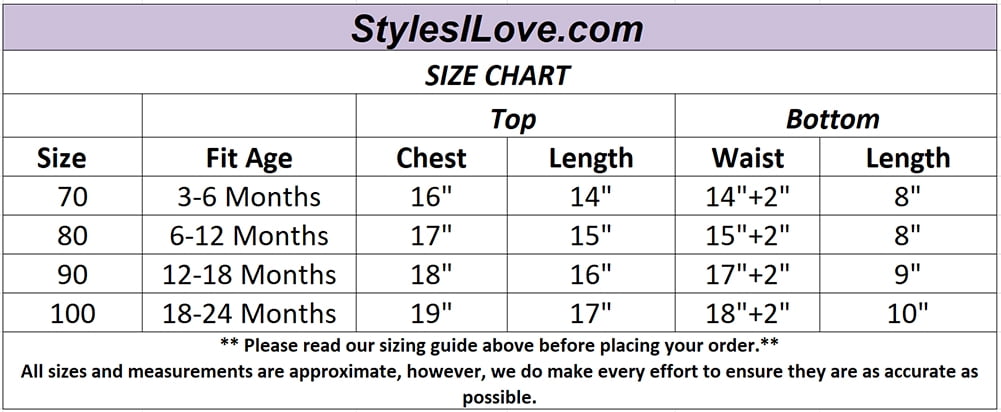 6 12 Month Size Chart