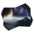 thumbnail image 1 of Ambesonne Galaxy Place Mats Set of 4, Science Fiction Nature, Standard Size, Purple Black Orange, 1 of 6