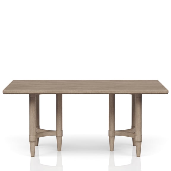 Double Pedestal Counter Height Dining Table, Sand Colored, Base, 37.29 In. 40 Wide Table With Colored Surface