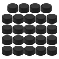 HEANUJJ 24Pcs Black Plastic Aromatherapy Jar Lids Durable Caps for Essential Oil and Perfume Bottles