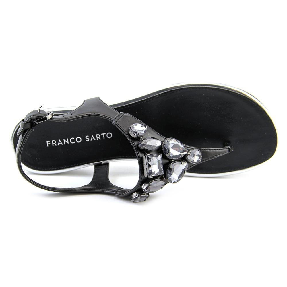 Franco Sarto Womens Galileo Black Synthetic Sandal 7.5 M