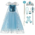 thumbnail image 1 of HAWEE Robe de Costume de Princesse Elsa à Paillettes pour Filles Reine des Neiges avec Accessoires, 1 of 7