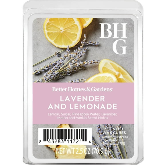 Lemonade Lavender Scented Wax Melts, Better Homes & Gardens, 2.5 oz (1-Pack)