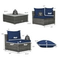 thumbnail image 2 of Patiojoy 7 Pcs Outdoor Patio Furniture Set All-Weather PE Rattan Sofa Set w/Coffee Table & Cushions Navy, 2 of 10