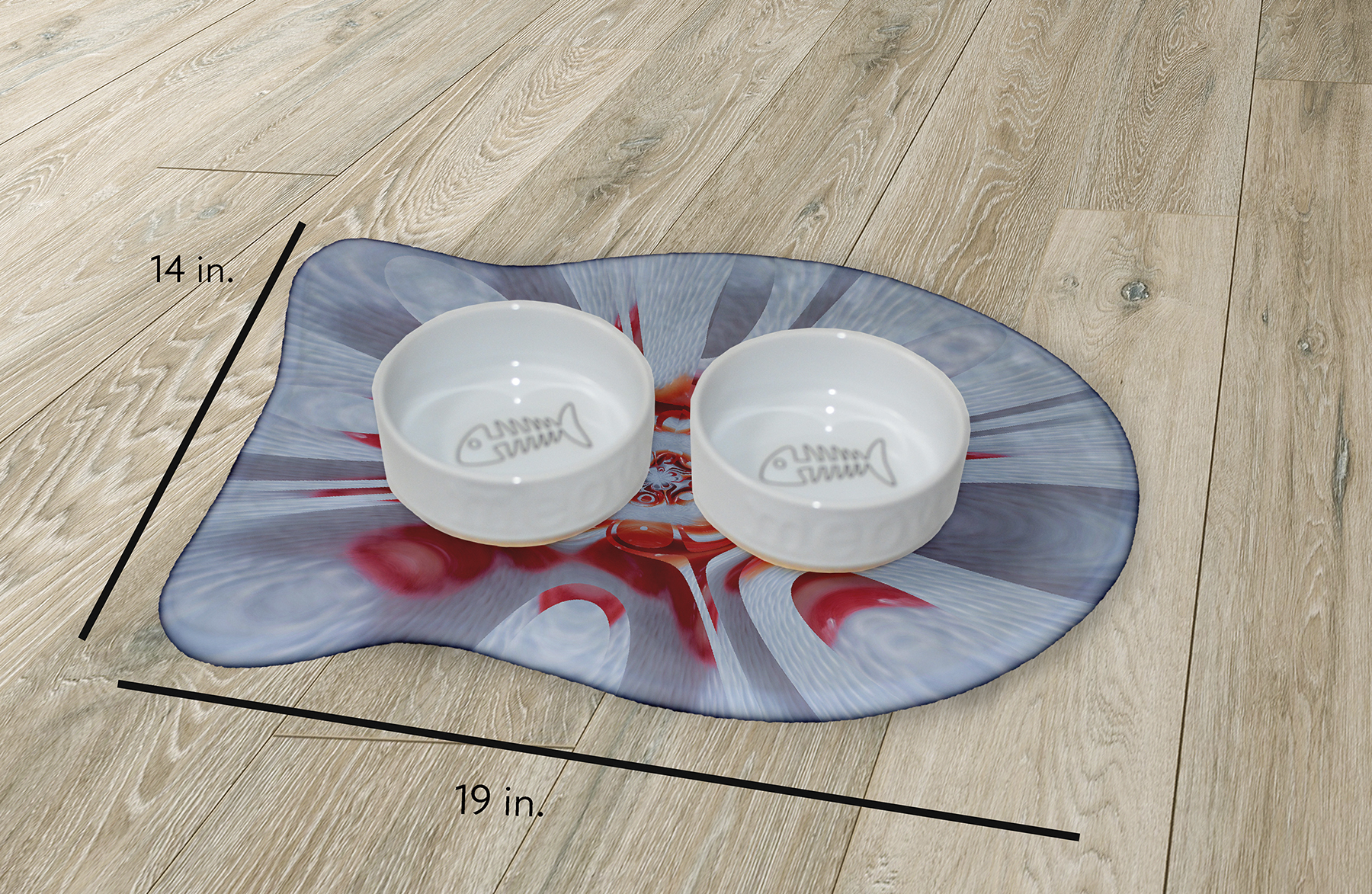 Simply Daisy Rose Water Fish Shape Pet Feeding Mat for Cats
