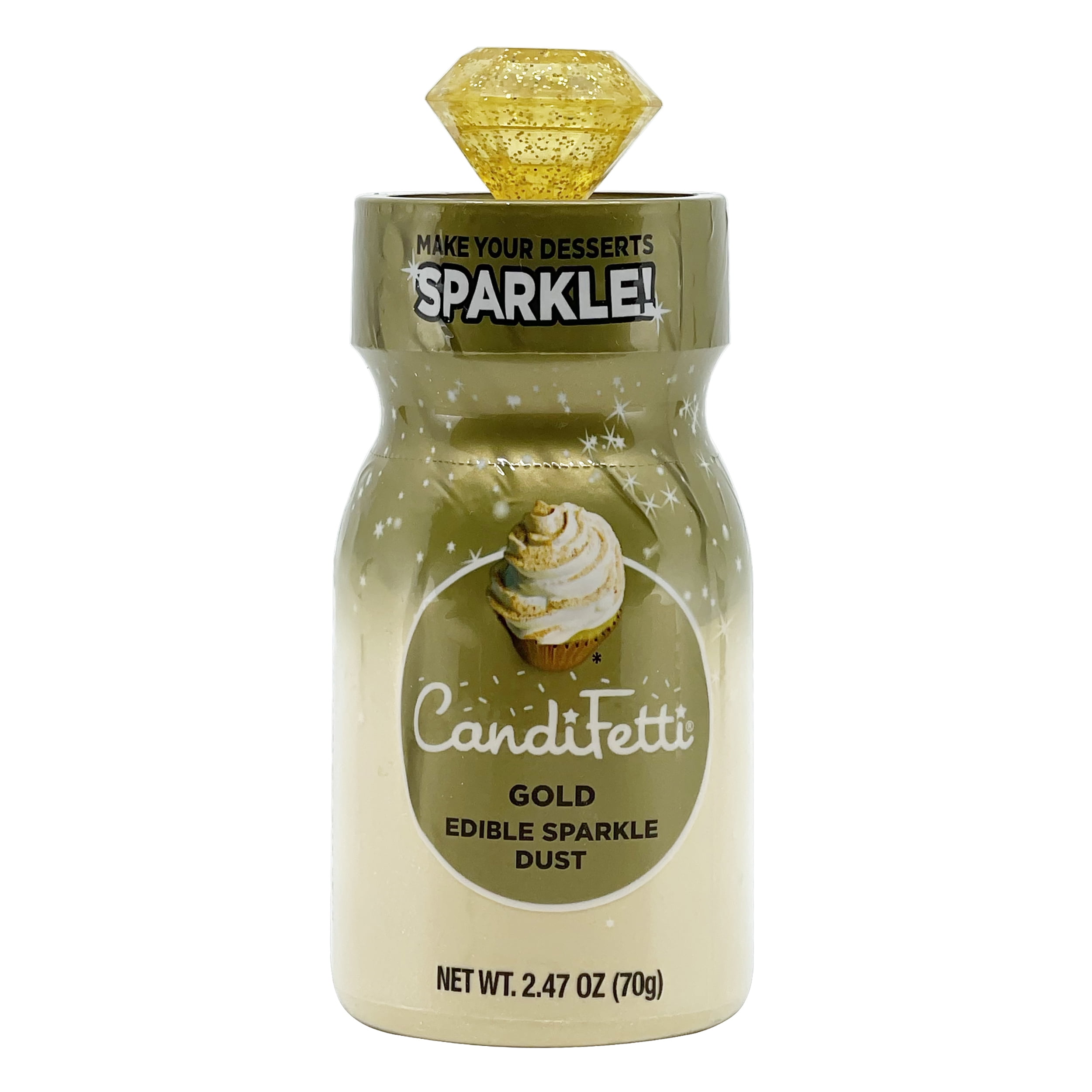 (3 pack) CandiFetti Gold Edible Sparkle Dust, 2.47 oz