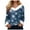 Blue, variant on Christmas Sweaters for Women Waffle Light Tree Star Snowflake Printed Fluffy Fuzzy V Neck Long Sleeve Shirts (Blue, 3XL)
