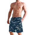 thumbnail image 2 of Dailycode Men's Quick Dry Swim Trunks Beach Shorts Casual Summer Board Shorts with Pockets, Small Fish Swimming, 2 of 8