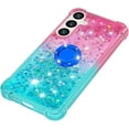 thumbnail image 4 of for Samsung Galaxy S25 Plus (Not S25)/ S24 Plus Quicksand Case with Ring Kickstand, Bling Cute Glitter Flowing Liquid Floating Sparkle Cover for Samsung Galaxy S25 Plus. JB-Pink Green, 4 of 14