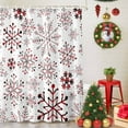 thumbnail image 6 of Shower Curtain Bathroom Set Winter Christmas Red Black Snowflakes Waterproof Fabric Shower Curtains with Grommets&Hooks Abstract Art Privacy Bath Curtain for Bathtub 36x72in, 6 of 9