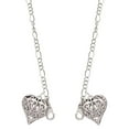 thumbnail image 1 of Silvertone Large Open Filigree Heart Silvertone Face Mask Necklace, 1 of 2