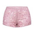 thumbnail image 5 of Bibifish Womens Pants Carnival Punk Sexy Ultra Low Rise Shiny Sequin Shorts Elastic Waist Stretchy Fit Shiny Mini Party Bottoms, 5 of 8