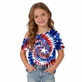 thumbnail image 6 of WPPGONE Patriotic T Shirt for Girls One Shoulder One Shoulder Short Sleeve Toddler Loose Fit 4th of July Tops Stars Red White and Blue Design American Flag Shirts USA Summer Clothes, 6 of 9