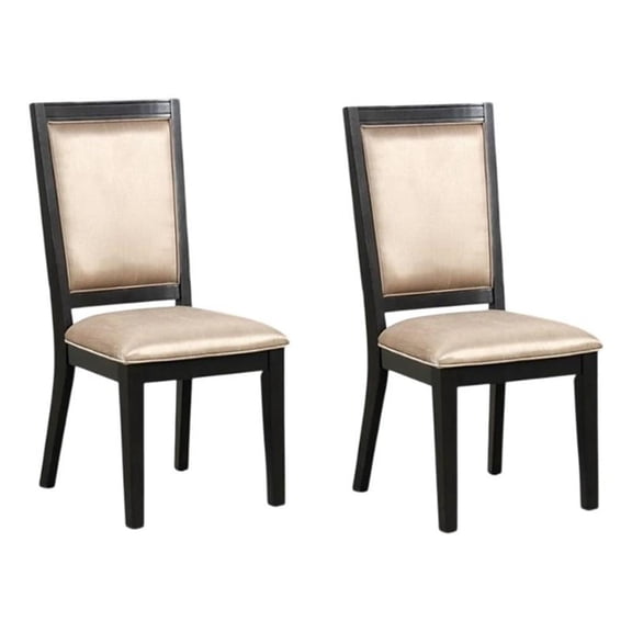 Yada Side Dining Chair Set of 2-Slatted Back-Espresso Brown