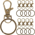thumbnail image 1 of WORGEOUS 60pcs bolsa hebilla llaveros de metal DIY llavero accesorios aleación de zinc llavero hebilla (bronce), 1 of 8
